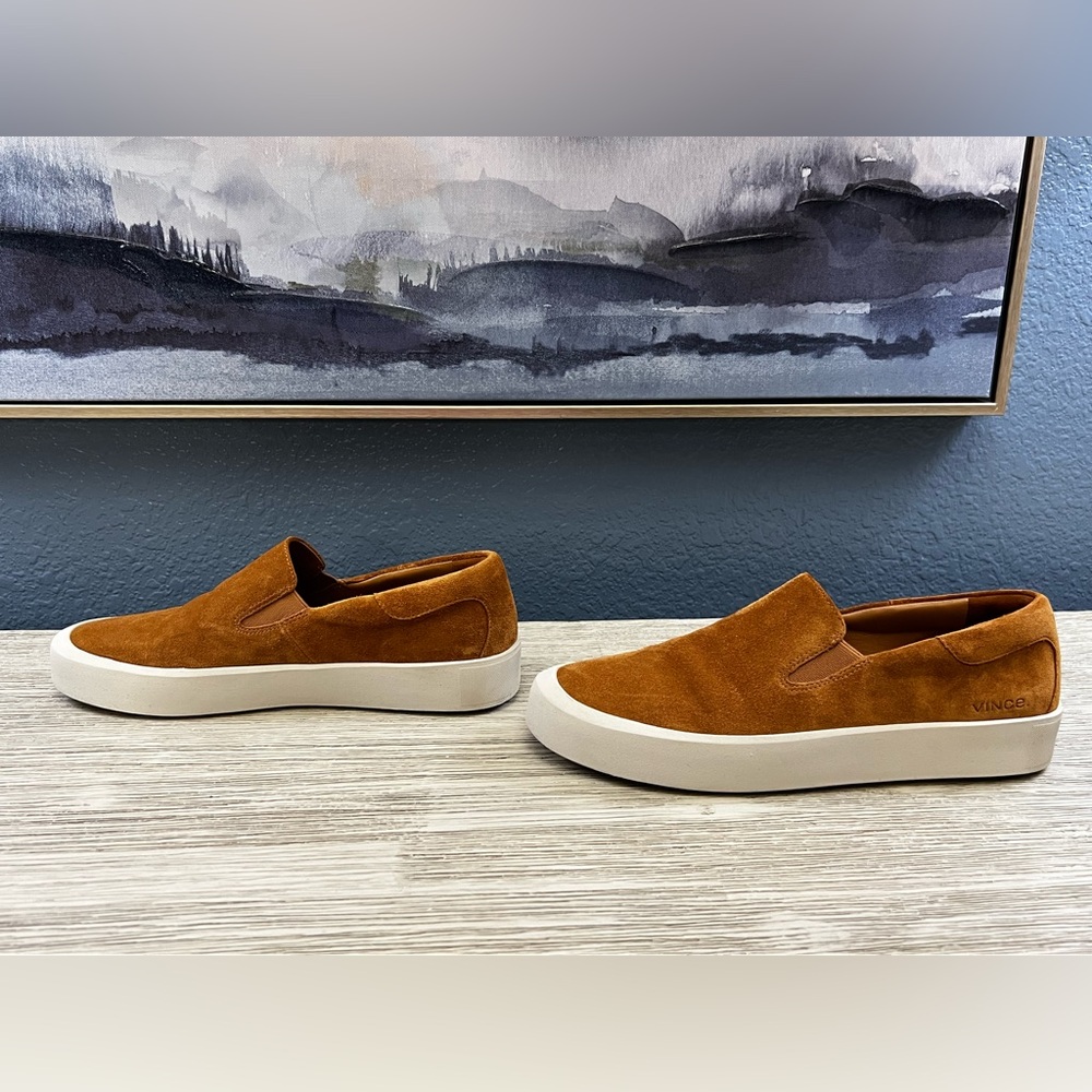 EXCELLENT CONDITION!!!! Vince Brown Suede Slip-On Sneakers